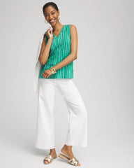 Chico's - Polka-Dot Sleeveless V-Neck Tank