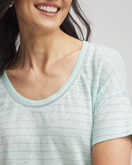 Chico's - Striped Sweater-Trim Linen Tee