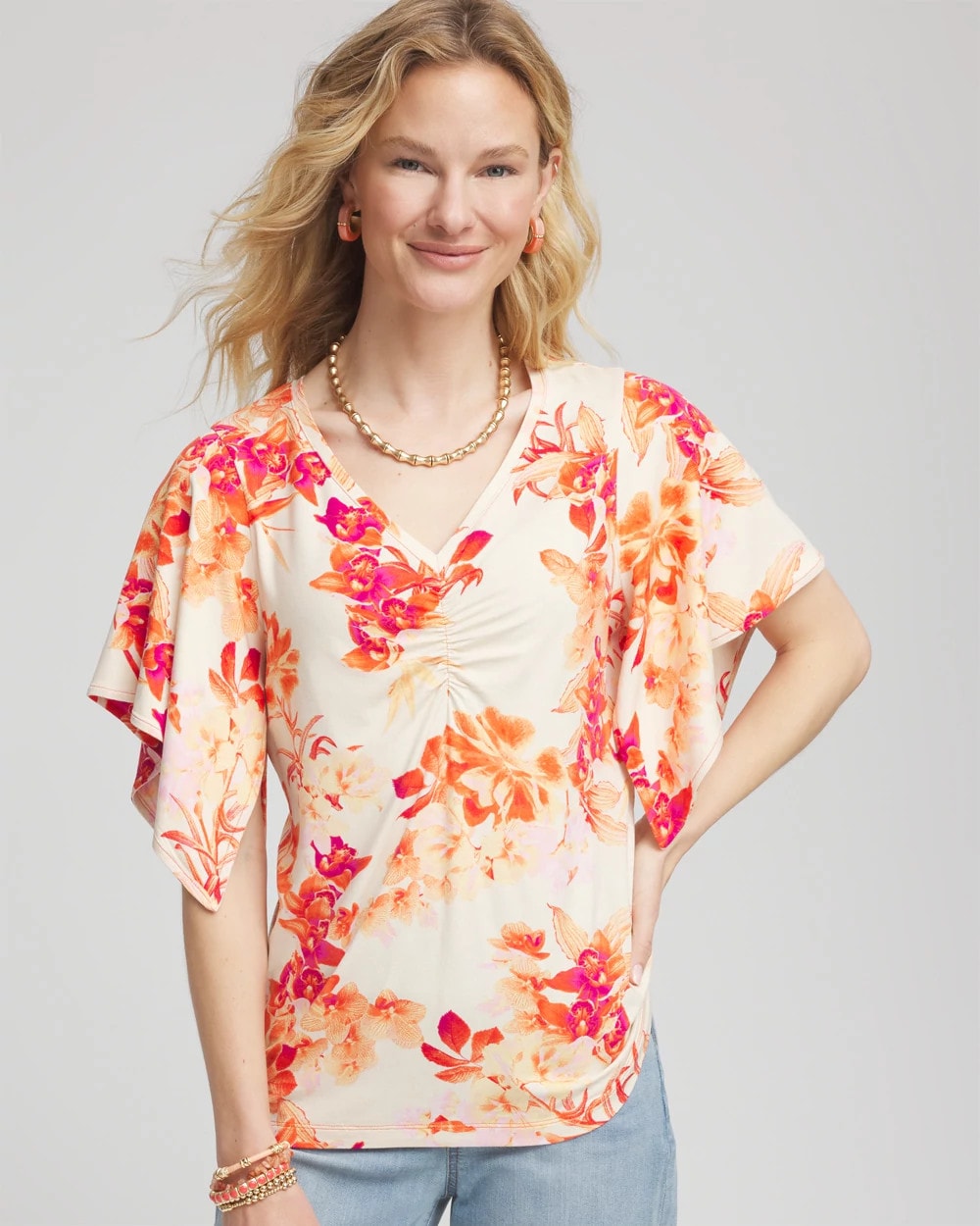Chico's - Touch of Cool™ Handkerchief-Sleeve V-Neck Tee