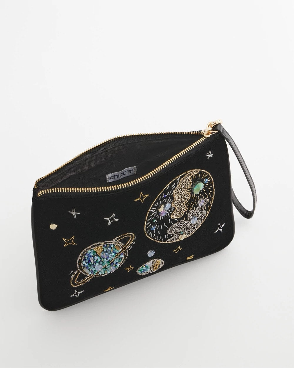 Chico's - Planets & Stars Velvet Pouch Wristlet