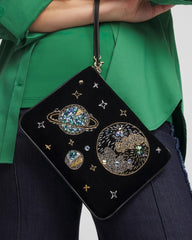 Chico's - Planets & Stars Velvet Pouch Wristlet