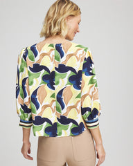 Chico's - Mod Blooms Matte Satin Pullover