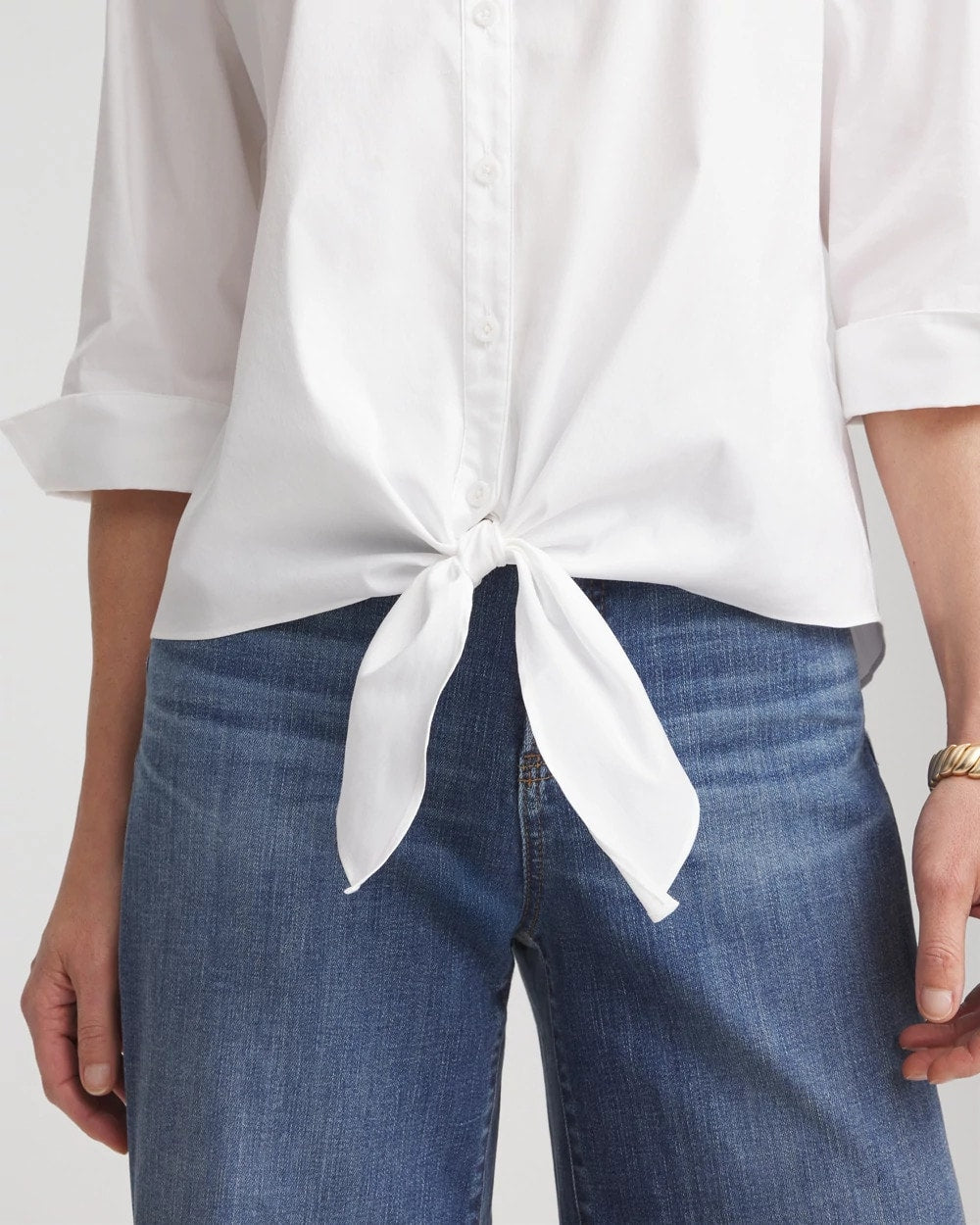 Chico's - Poplin Tie-Front Top