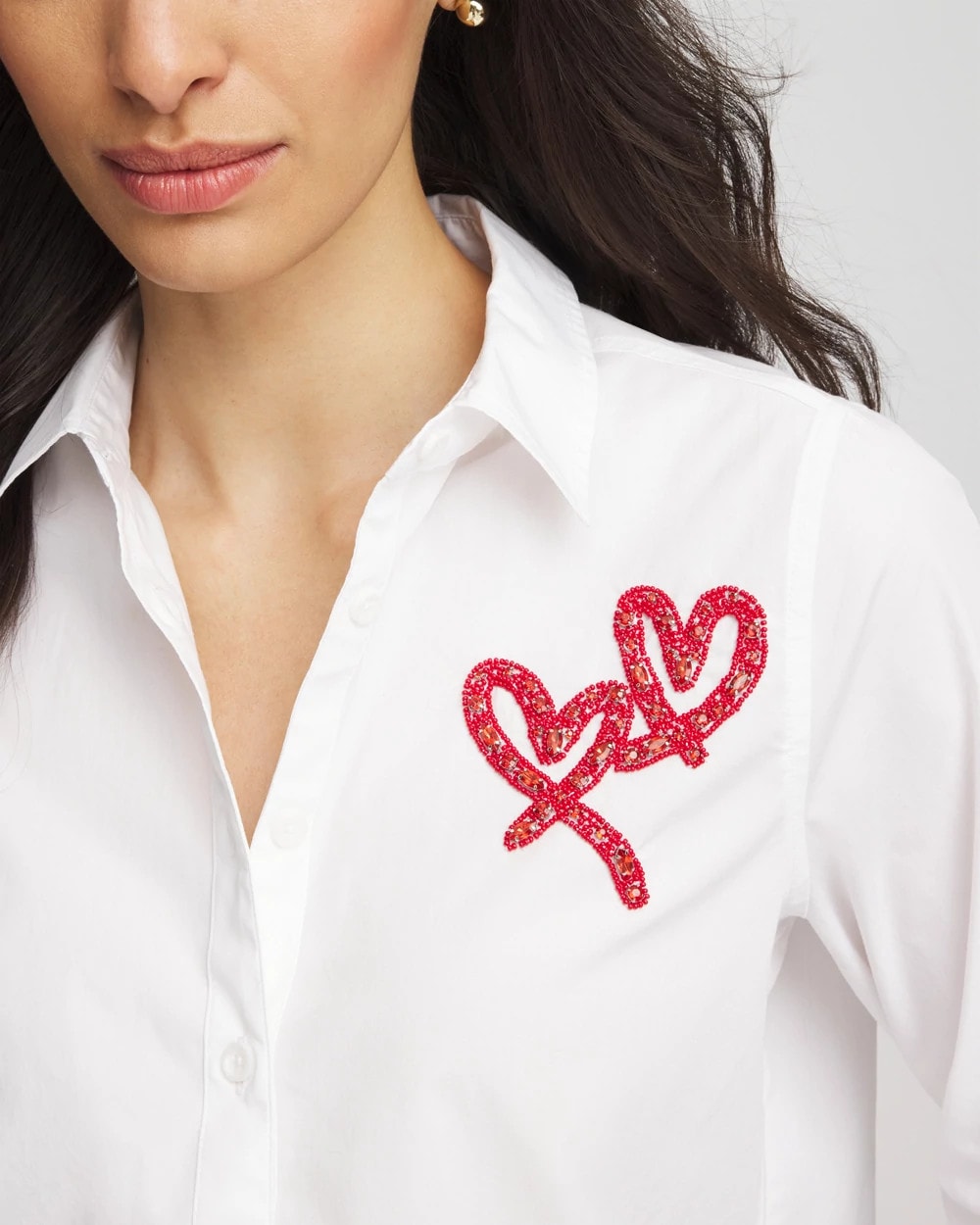 Chico's - Crystal Heart Poplin Shirt