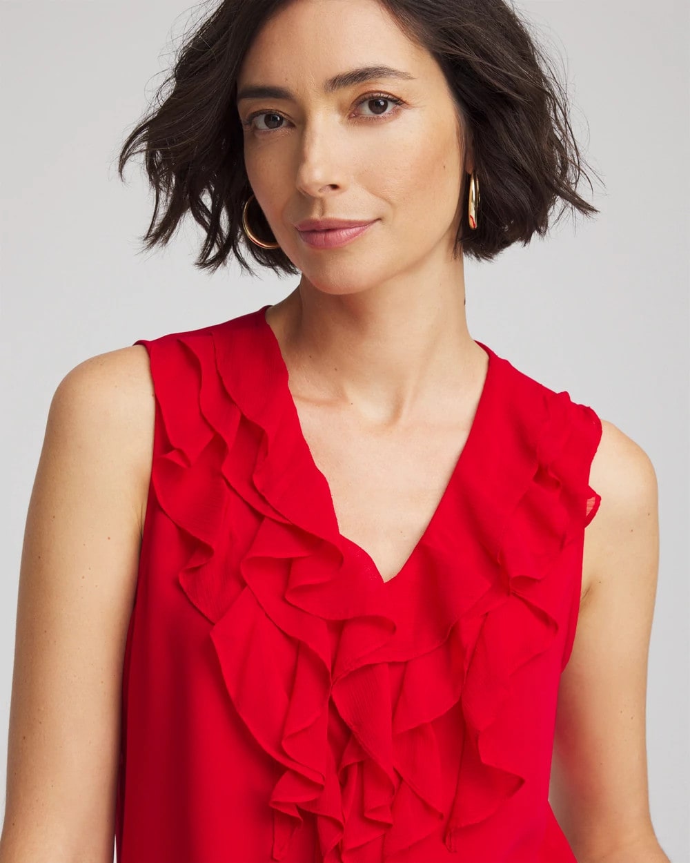 Chico's - Satin Ruffle Tank