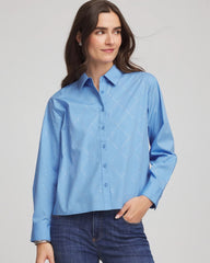 Chico's - Embellished Stretch Cotton Collared Shirt