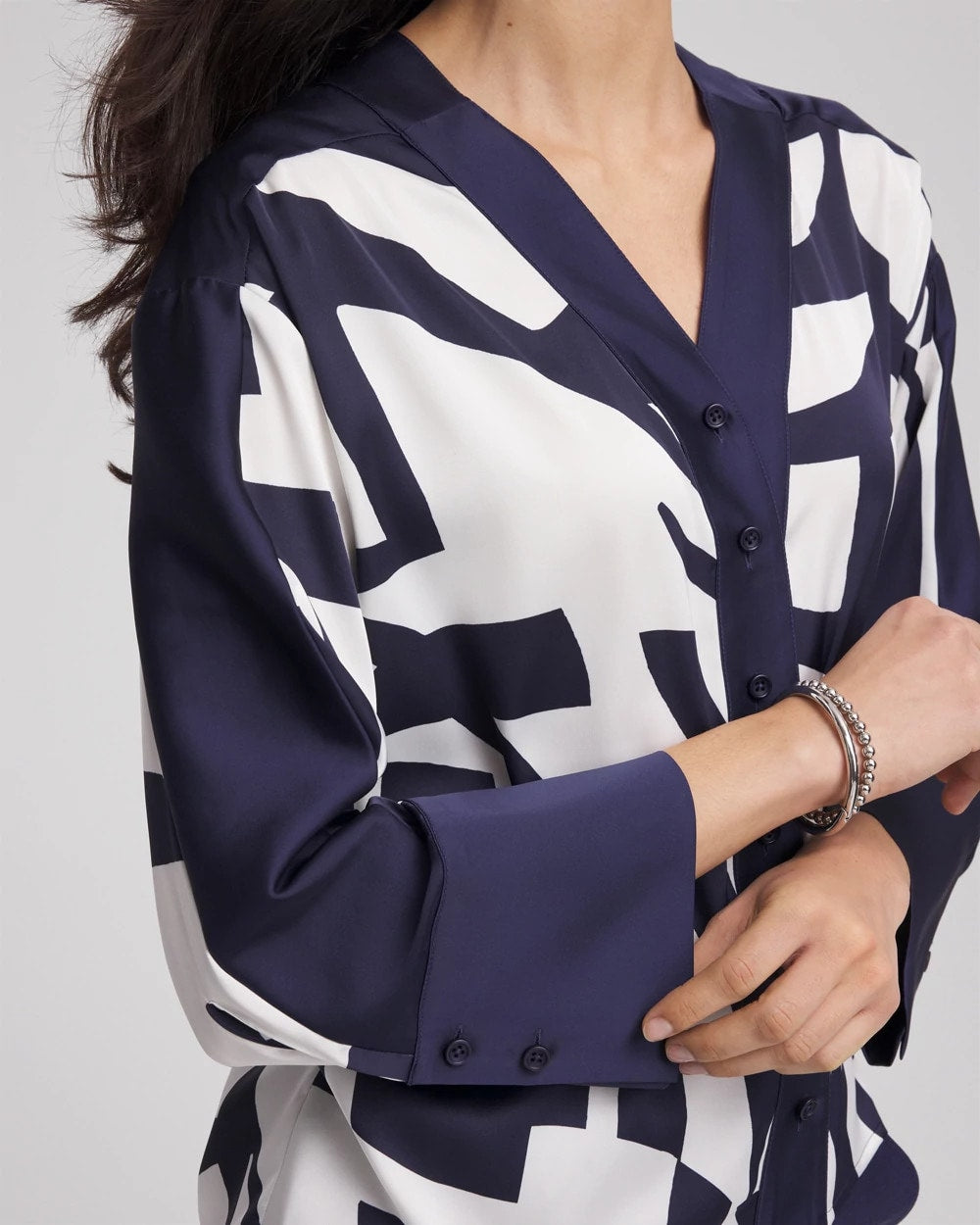 Chico's - Satin Geo Print Blouse