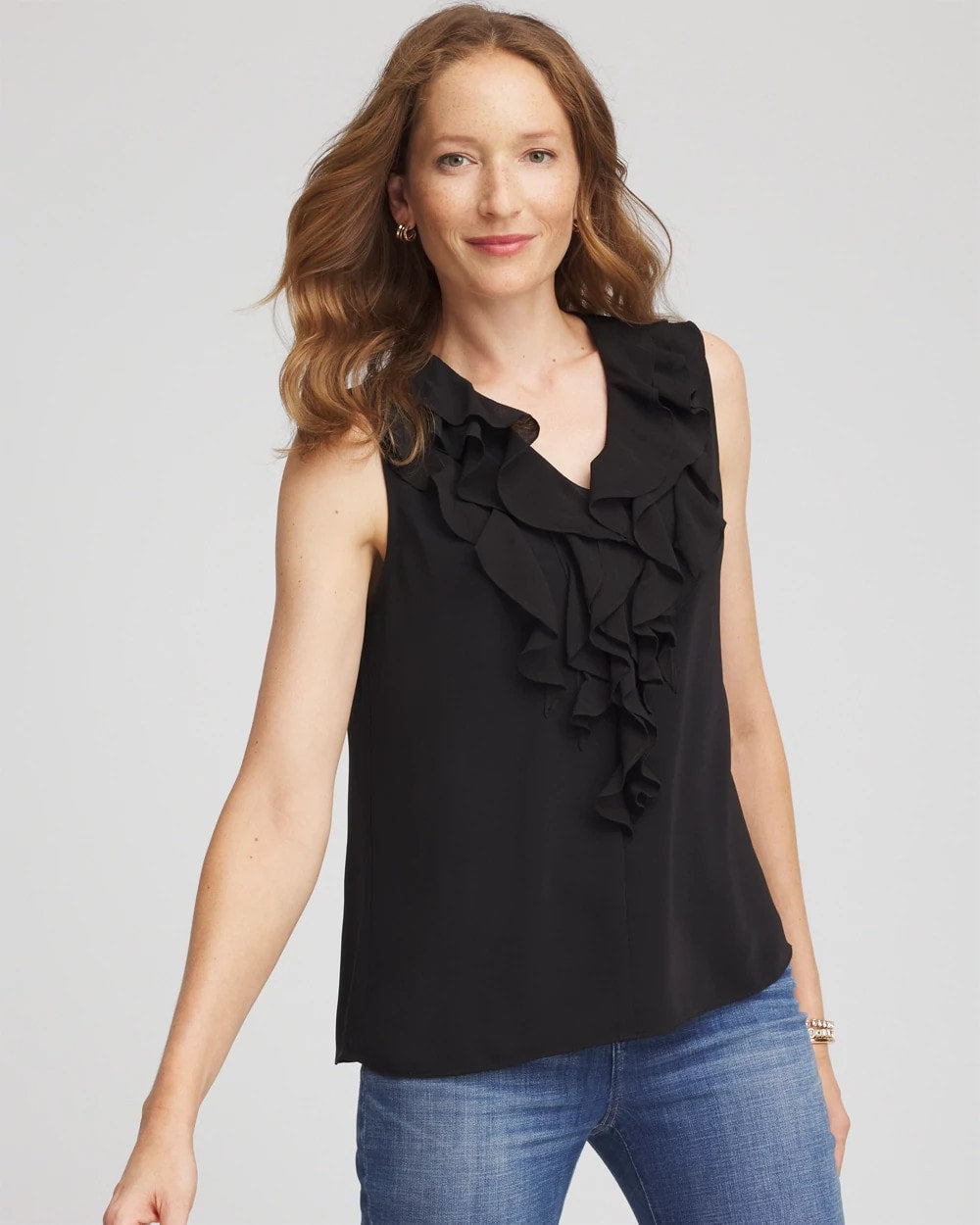 Chico's - Satin Ruffle Tank