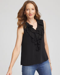 Chico's - Satin Ruffle Tank