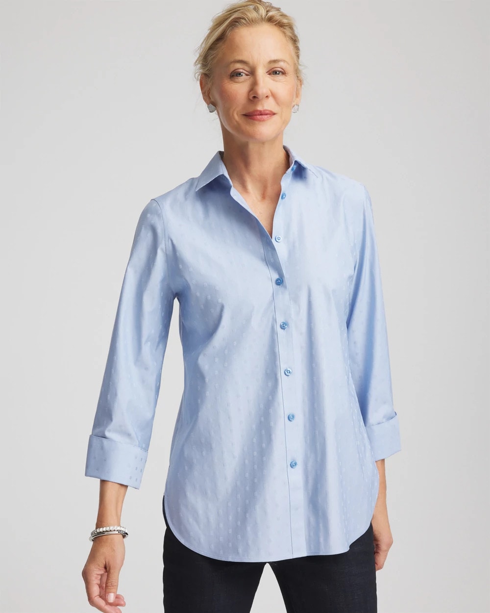 Chico's - No Iron™ Striped Jacquard Sateen Shirt