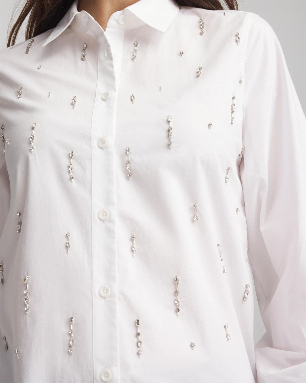 Chico's - Jeweled Poplin Shirt