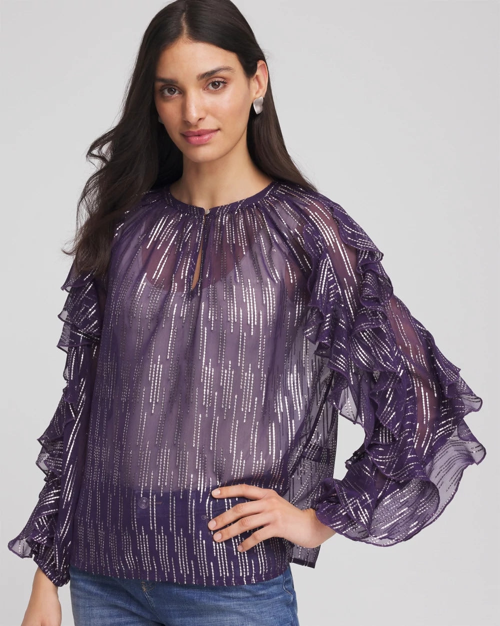 Chico's - Georgette Ruffle Sleeve Blouse