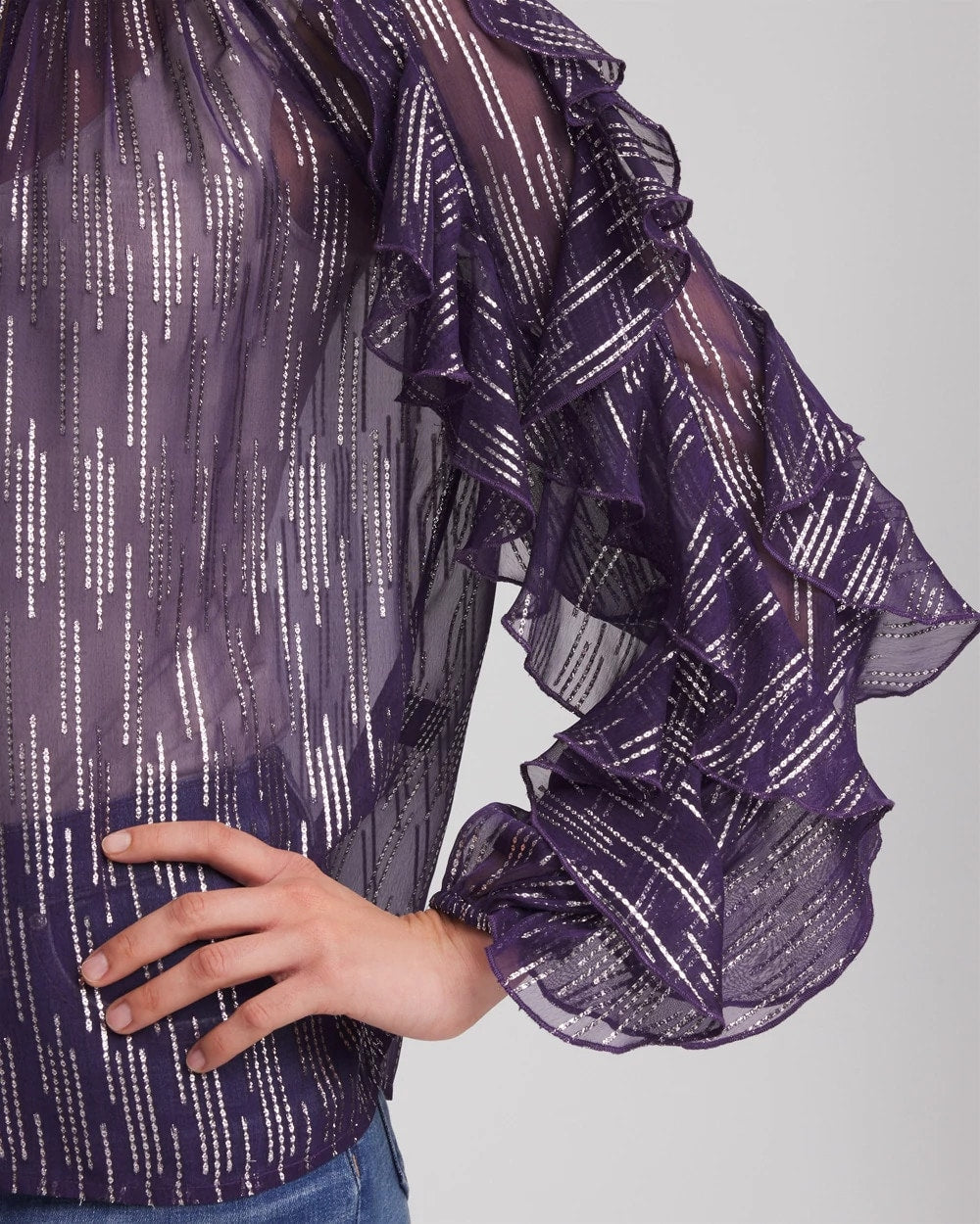 Chico's - Georgette Ruffle Sleeve Blouse