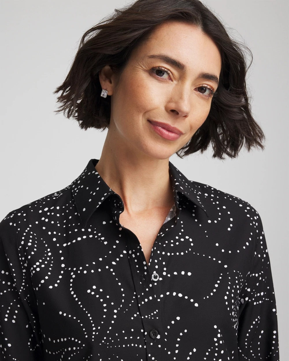 Chico's - No Iron™ Findot Print Sateen Shirt