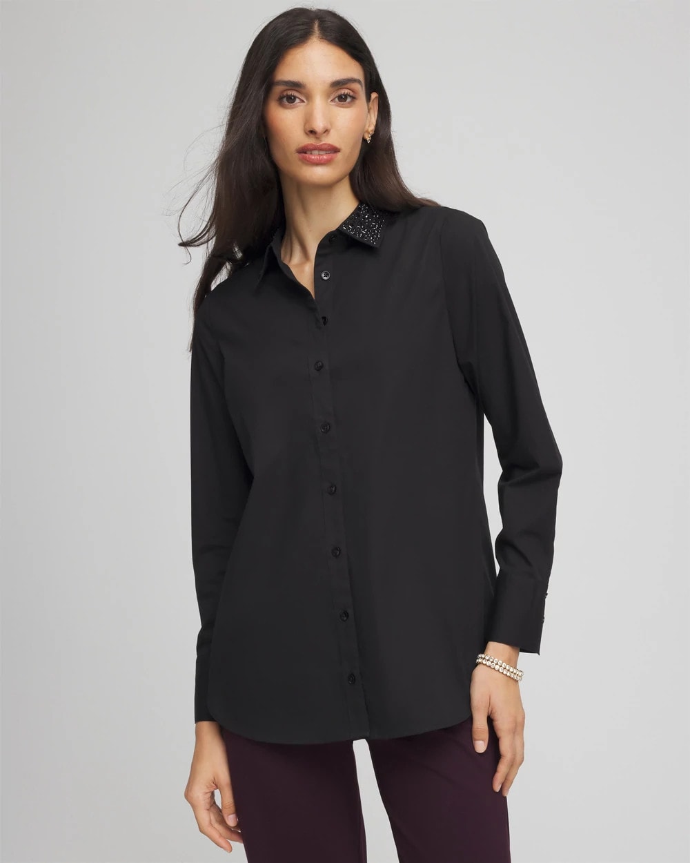Chico's - Tonal Jewels Poplin Shirt
