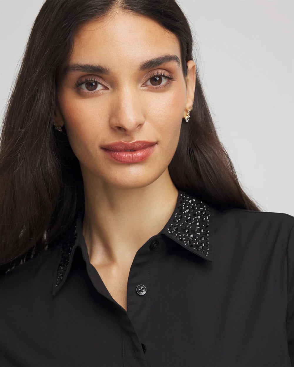 Chico's - Tonal Jewels Poplin Shirt