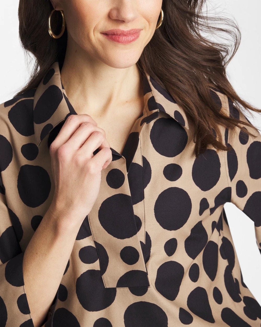 Chico's - No Iron™ Stretch Global Dots Popover Tunic