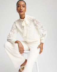 Chico's - Tie-Neck Banded-Bottom Top