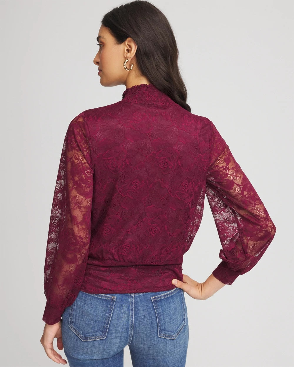 Chico's - Tie-Neck Banded-Bottom Top