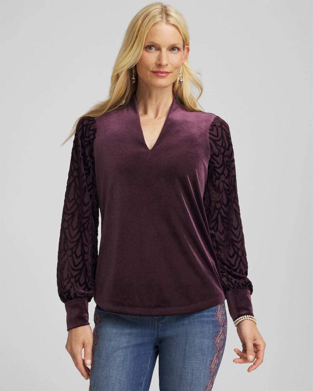 Chico's - Art Deco Velvet Burnout Top