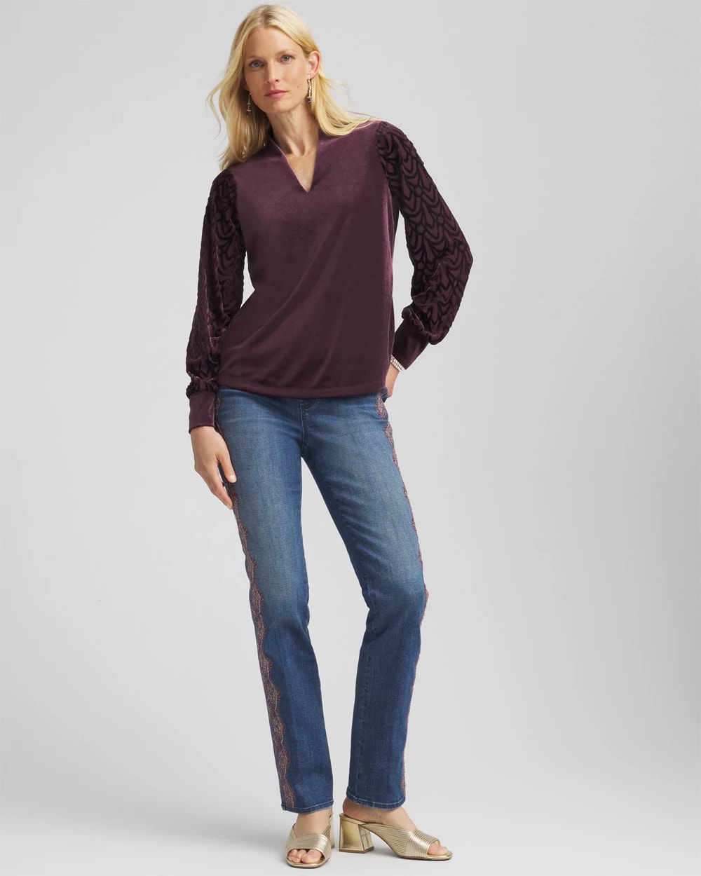 Chico's - Art Deco Velvet Burnout Top
