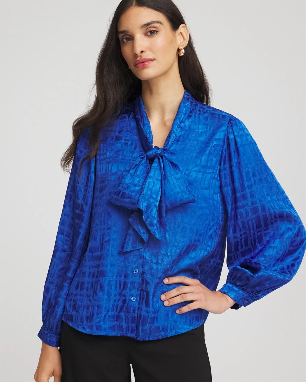Chico's - Jacquard Tie-Front Blouse