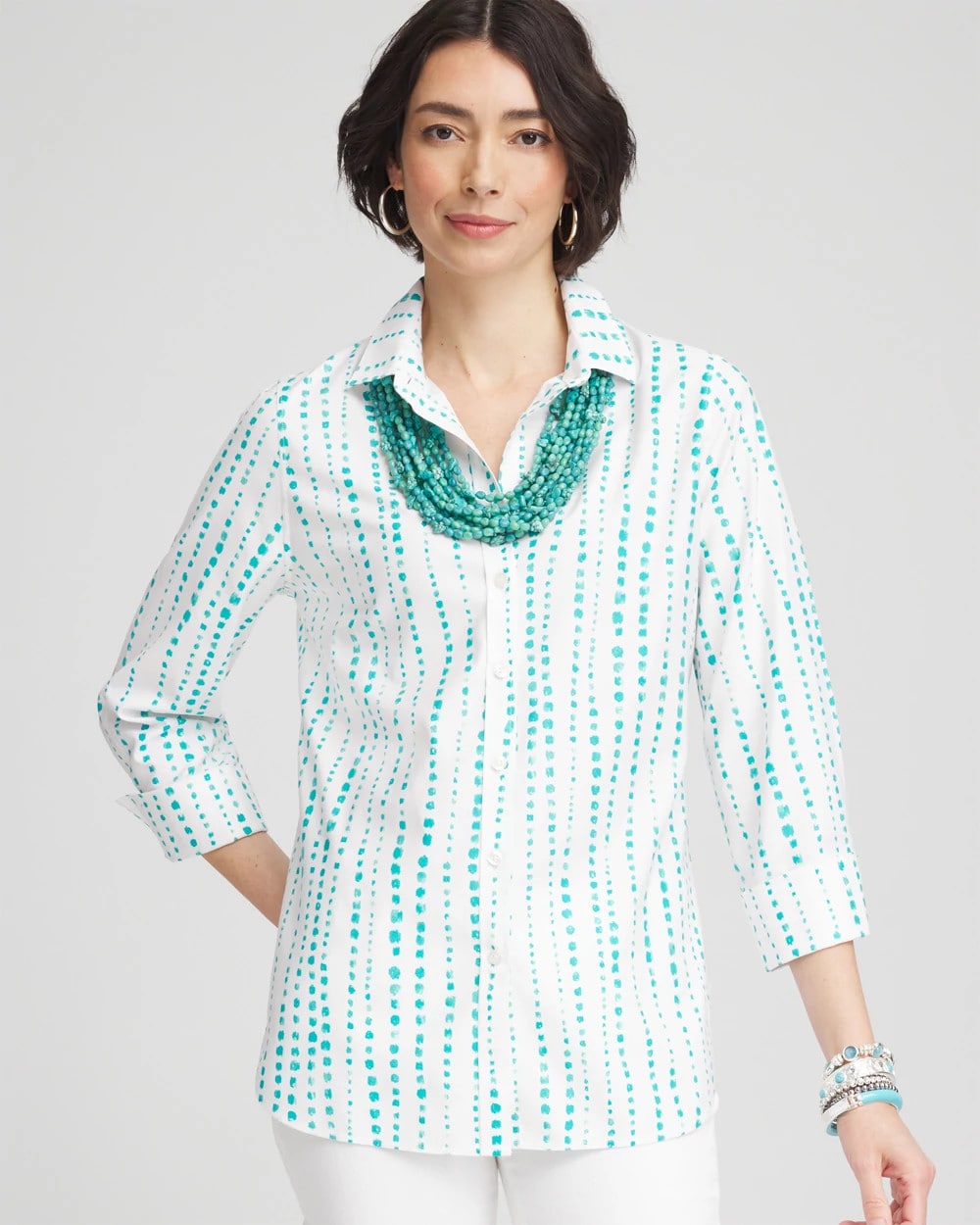 Chico's - No Iron™ Sateen Bubble Print Shirt
