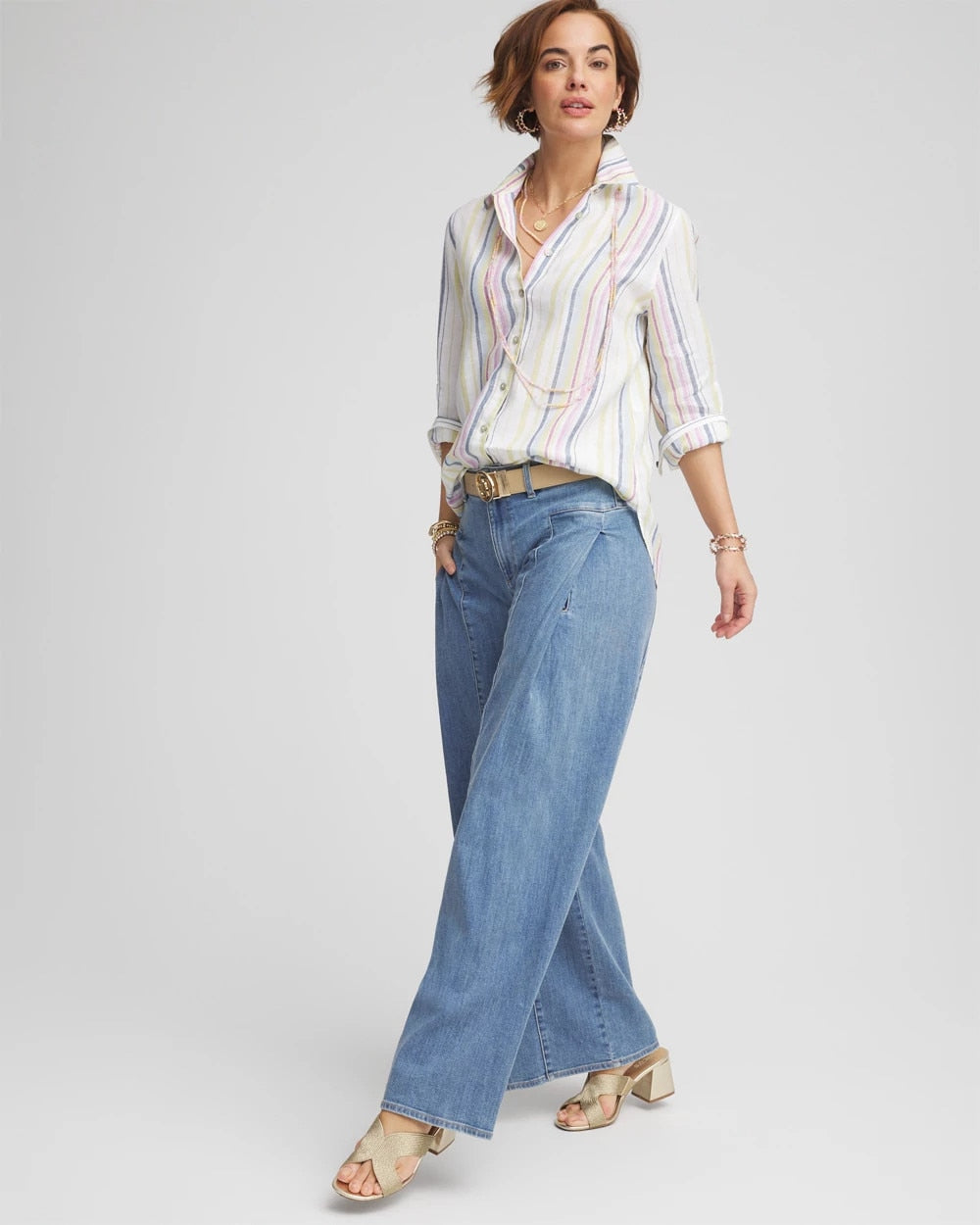 Chico's - No Iron™ Multi Stripe Linen Shirt
