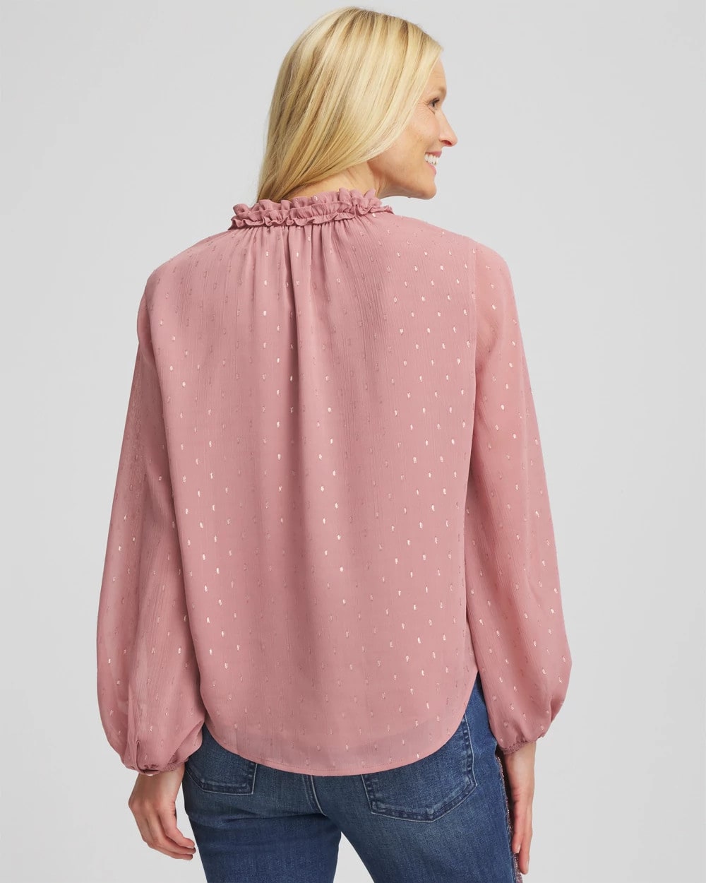 Chico's - Ruffleneck Lined Georgette Blouse