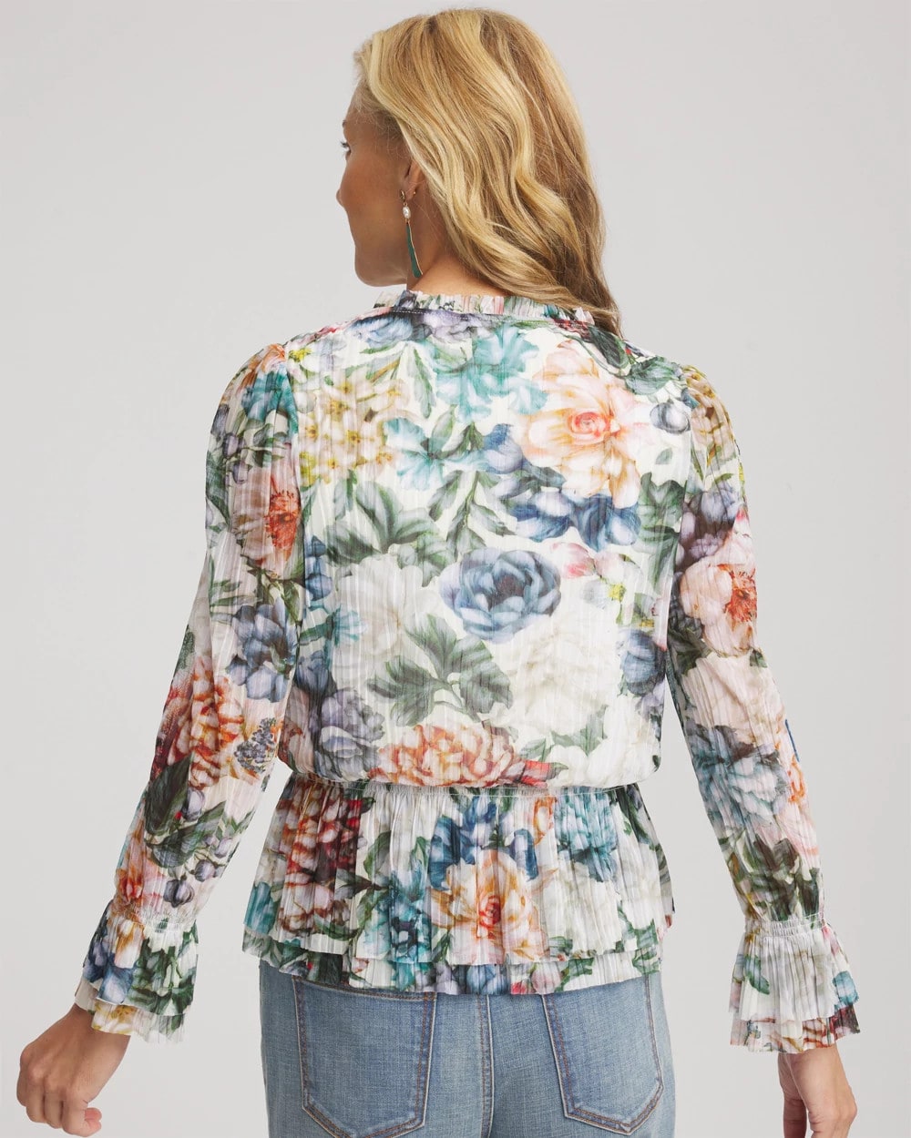 Chico's - Rose Print Crinkle Top