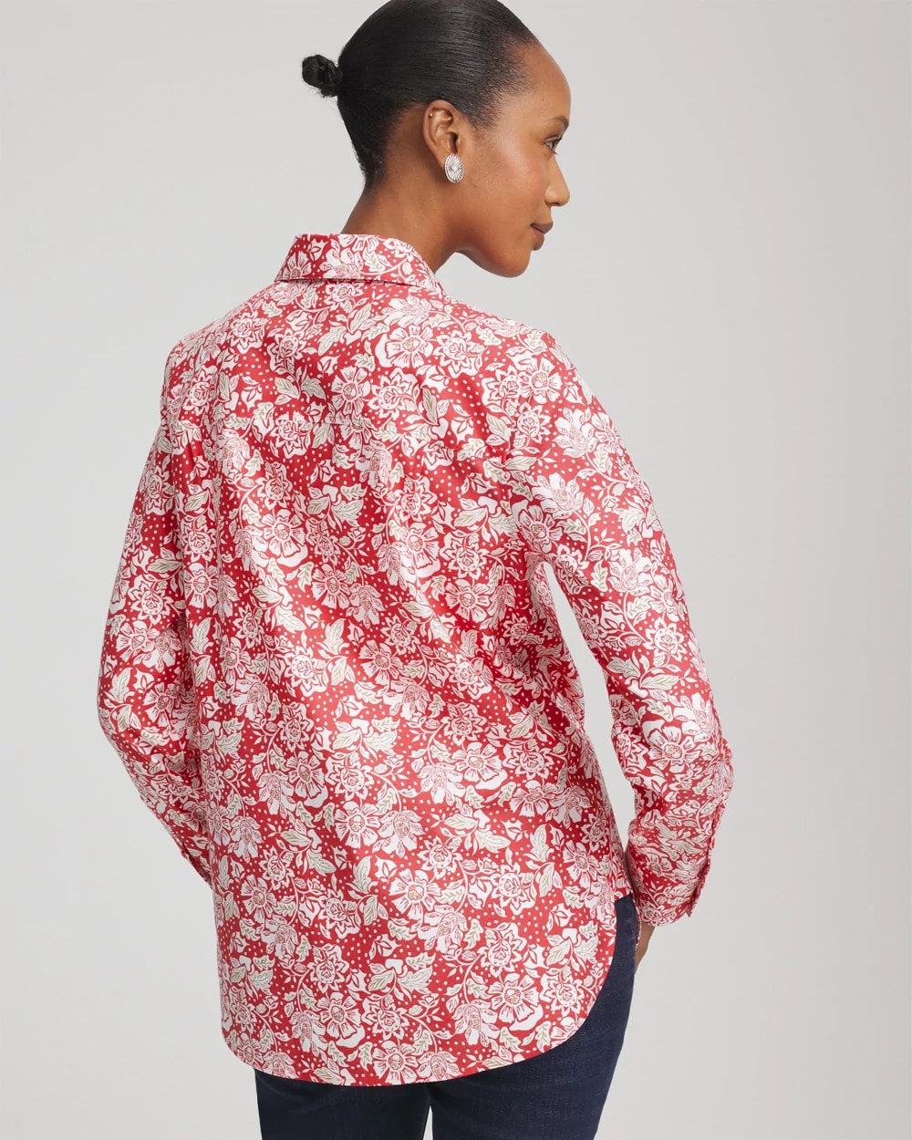 Chico's - No Iron™ Long-Sleeved Folklore-Floral Shirt
