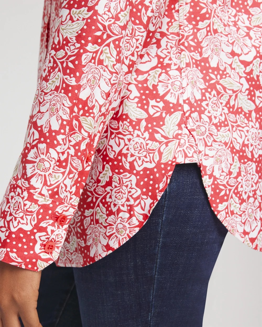 Chico's - No Iron™ Long-Sleeved Folklore-Floral Shirt