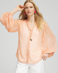 Chico's - Metallic Jacquard Blouse