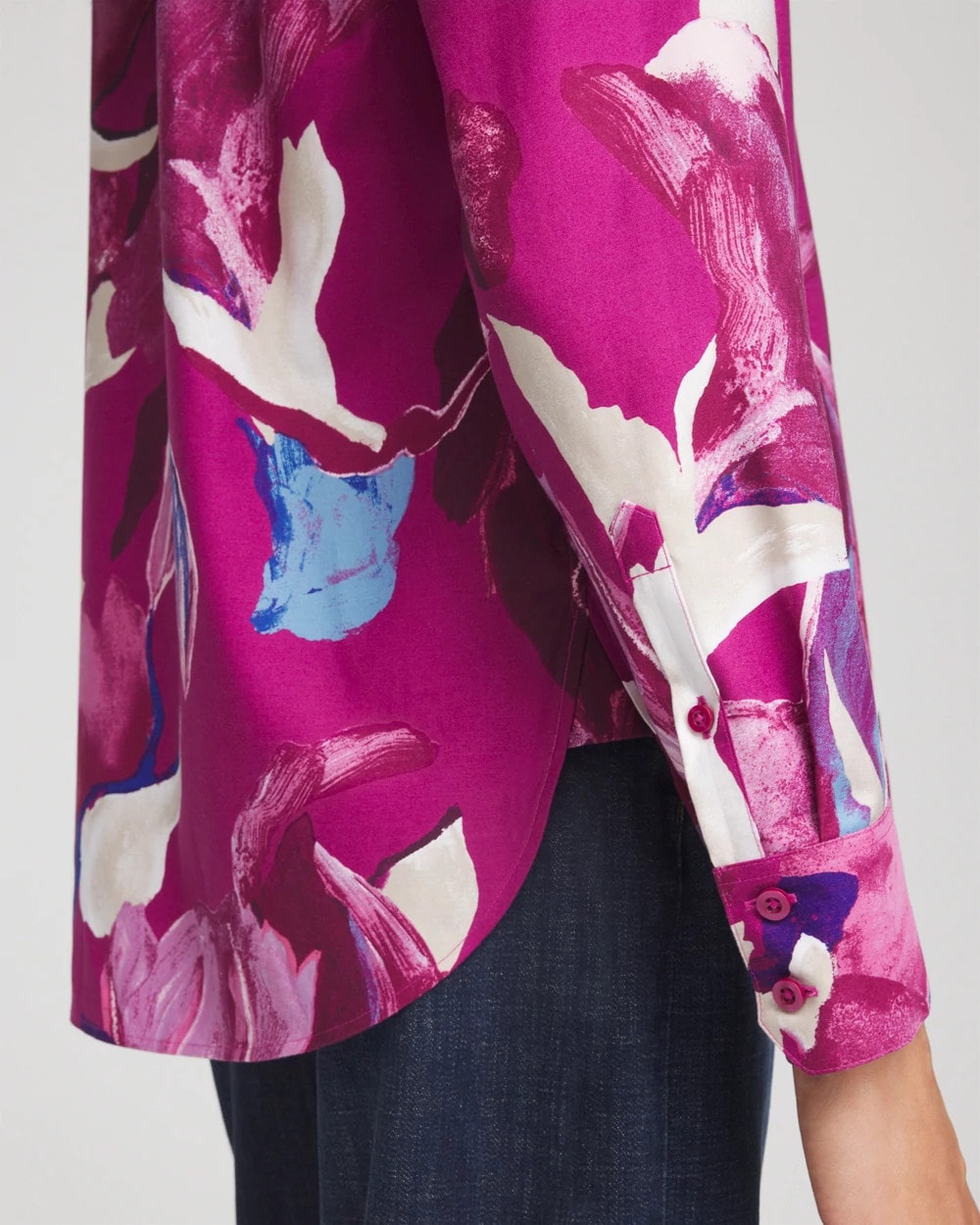 Chico's - No Iron™ Floral-Paint-Print Shirt