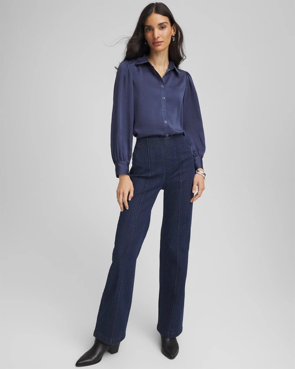 Chico's - Puff Sleeve Satin Blouse