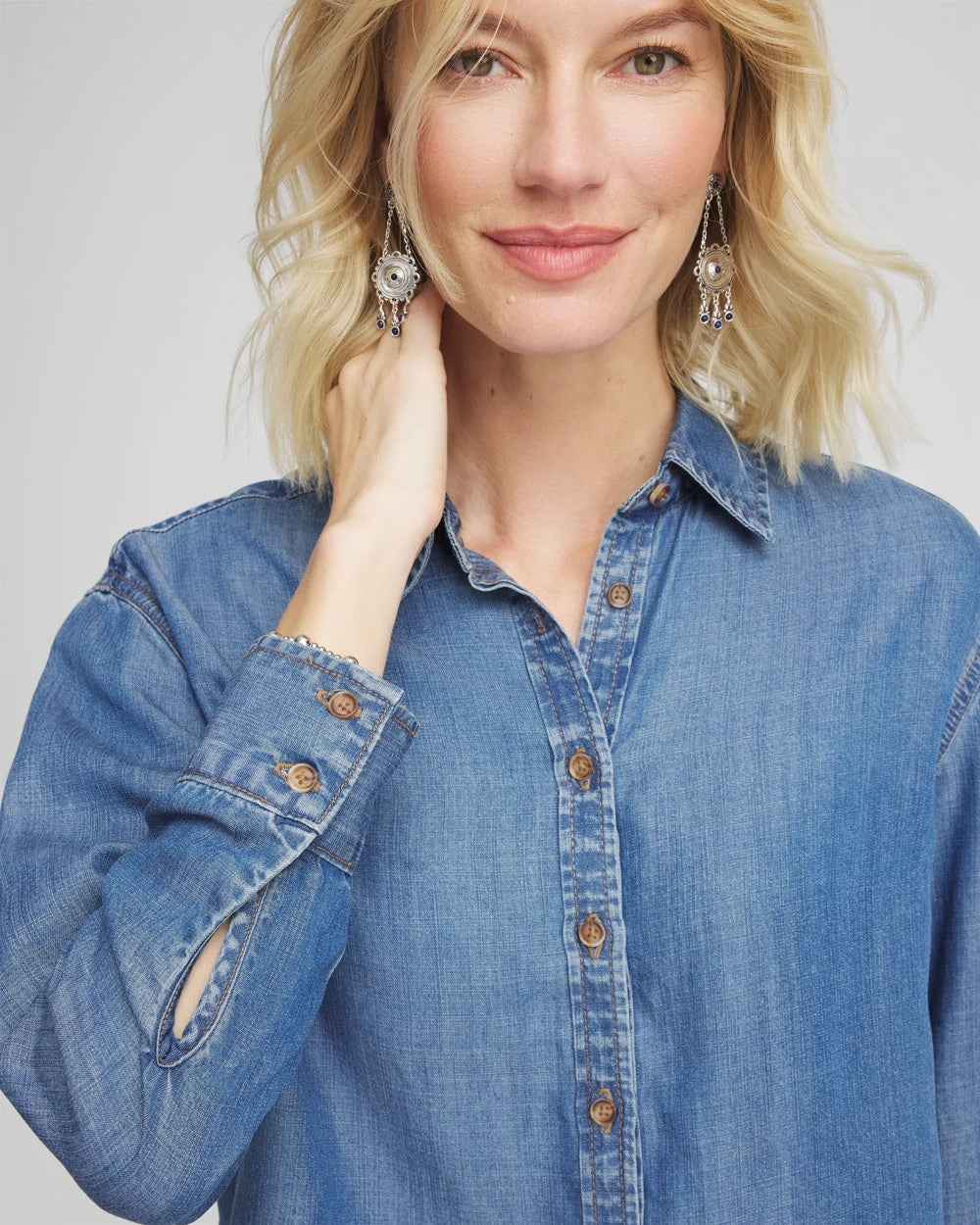 Chico's - Tencel™ Cropped Denim Shirt