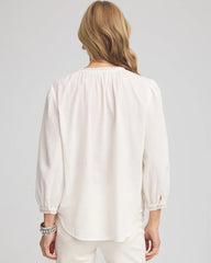 Chico's - Embroidered Crinkle-Cotton Blouse