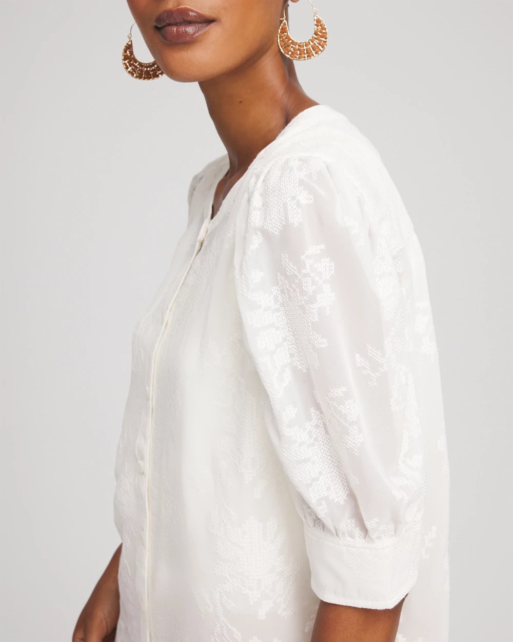 Chico's - Chiffon Puff Sleeve Shirt