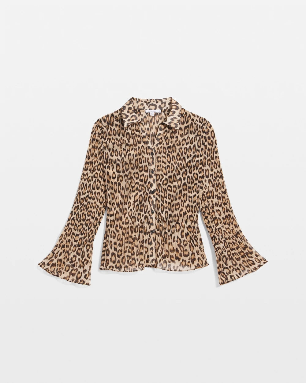 Chico's - Animal-Print Pleated Georgette Blouse