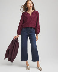 Chico's - Feathered Pullover Peasant Blouse