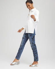 Chico's - Rhinestone Embellished Poplin Tunic