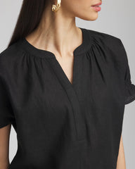Chico's - Linen Flutter-Sleeve Popover Top