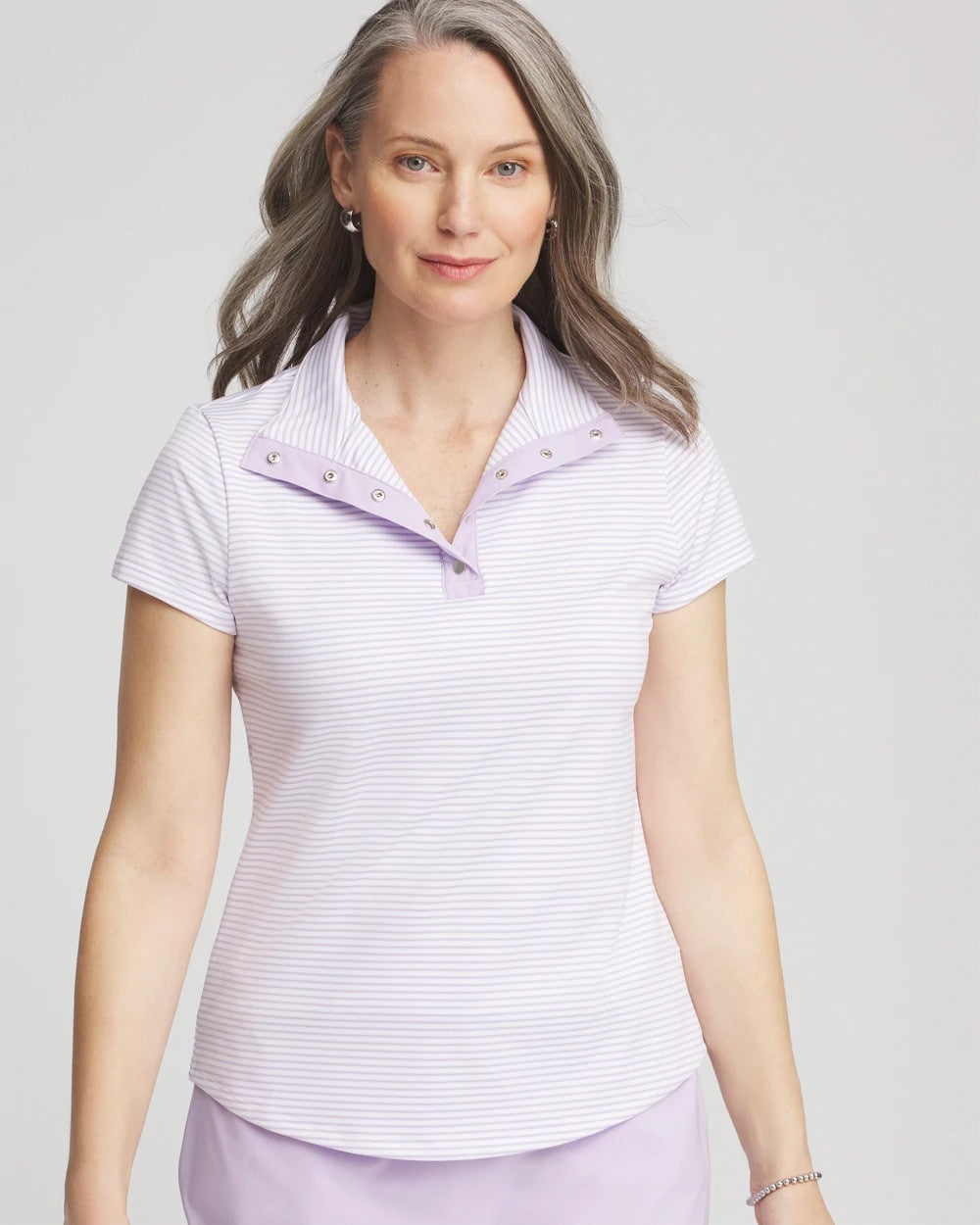 Chico's - Zenergy® Striped UPF Short-Sleeve Top