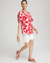 Chico's - Floral Linen Popover Shirt
