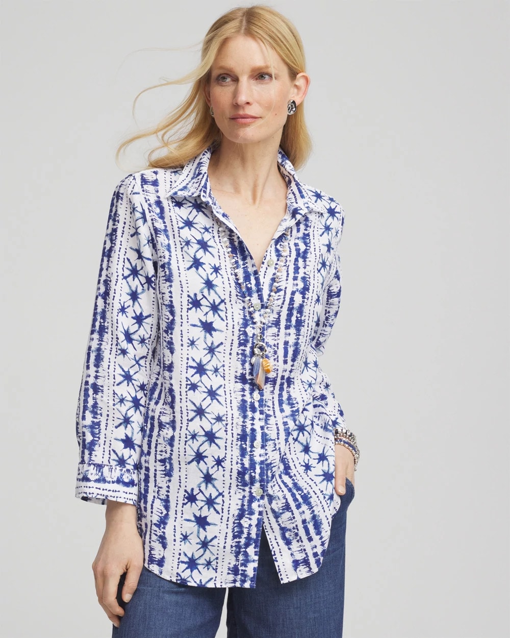 Chico's - No Iron™ Star Print Linen Shirt