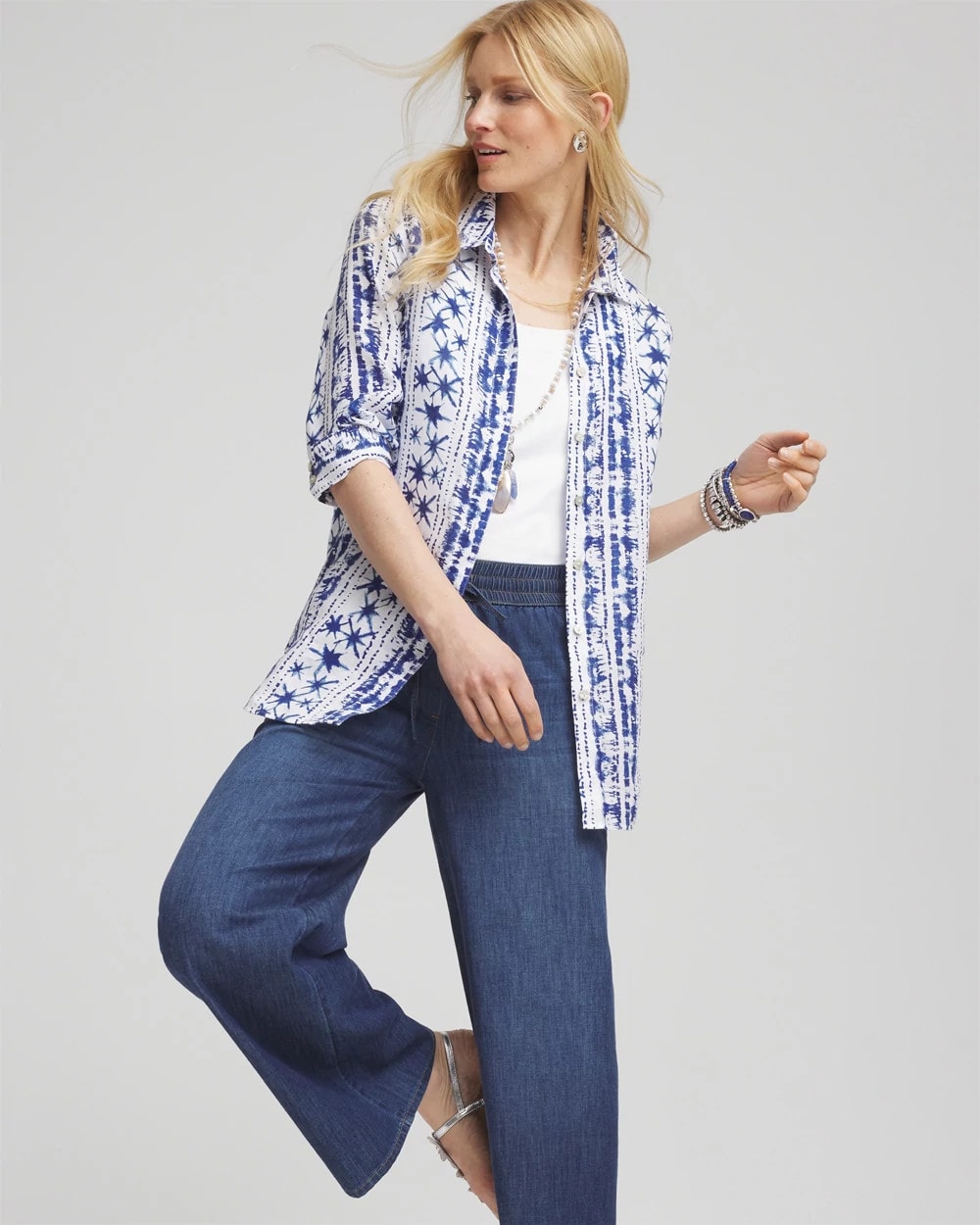 Chico's - No Iron™ Star Print Linen Shirt