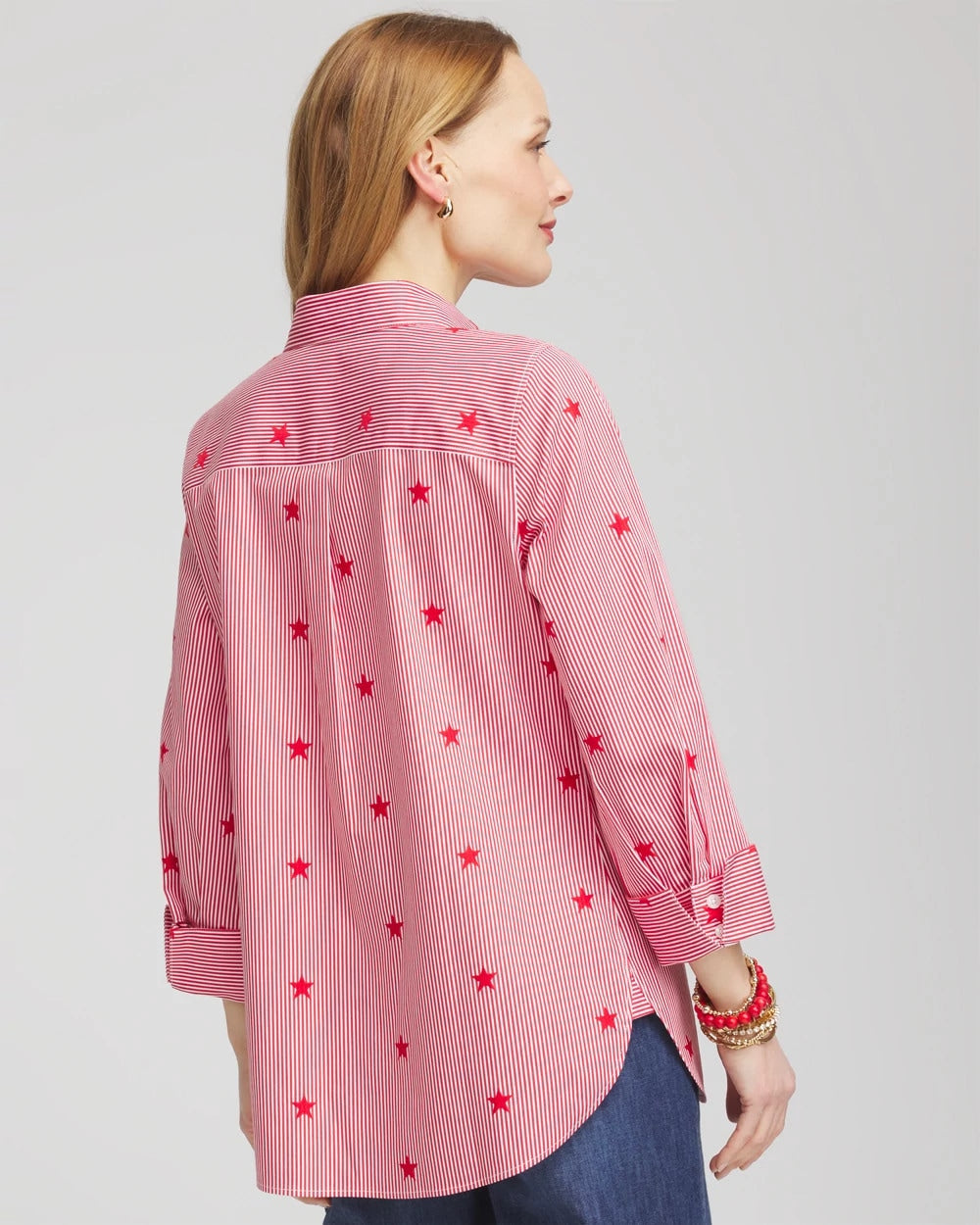 Chico's - No Iron™ Stars & Stripes  Sateen Shirt