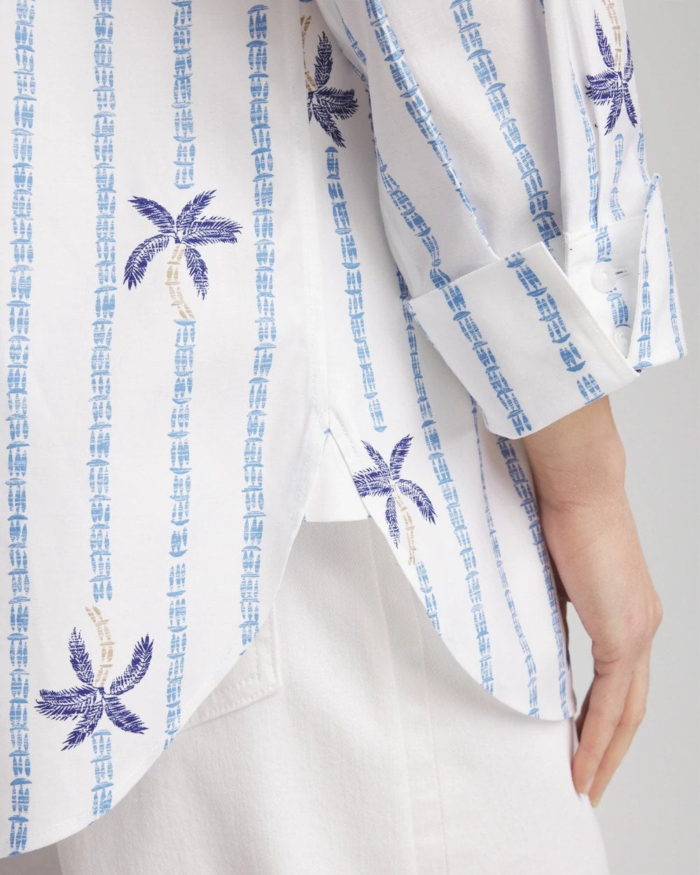 Chico's - No Iron™ Palm Striped Sateen Shirt