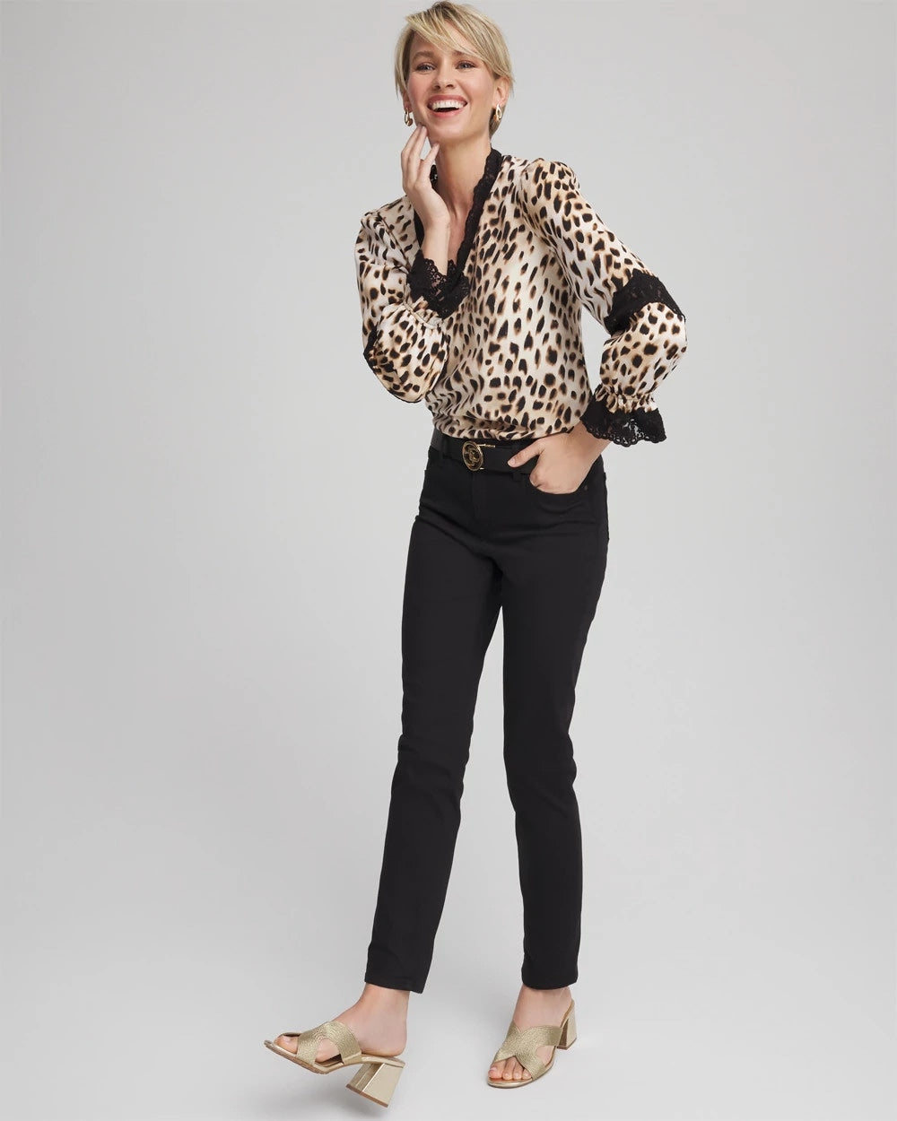 Chico's - Animal Print Long-Sleeved Top
