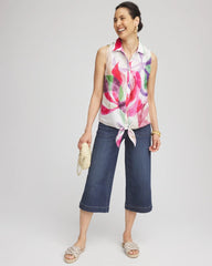 Chico's - No Iron™ Bloom Linen Tie-Front Shirt